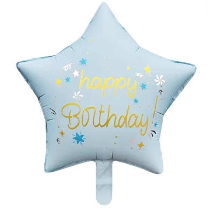 Karakter Folyo BalonlarHappy Birthday Mavi Yıldız Balon