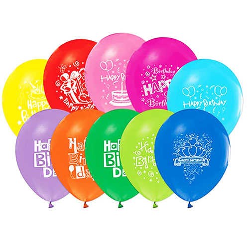 Happy Birthday Temalı Latex Balon 12 Adet