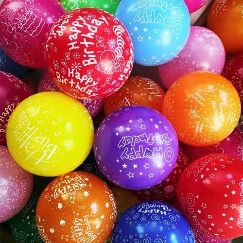 Happy Birthday Temalı Latex Balon 12 Adet