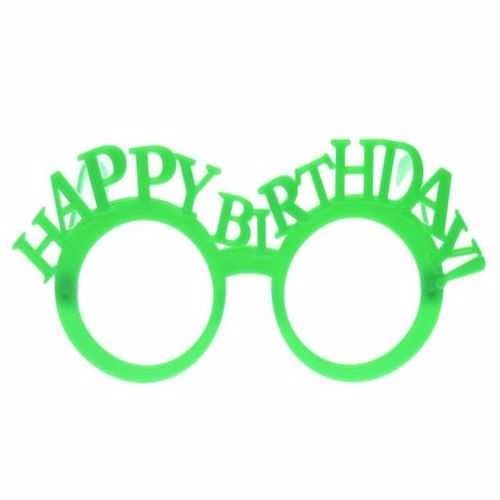 Yeşil Renkli Happy Birthday Yazılı Parti Gözlük 