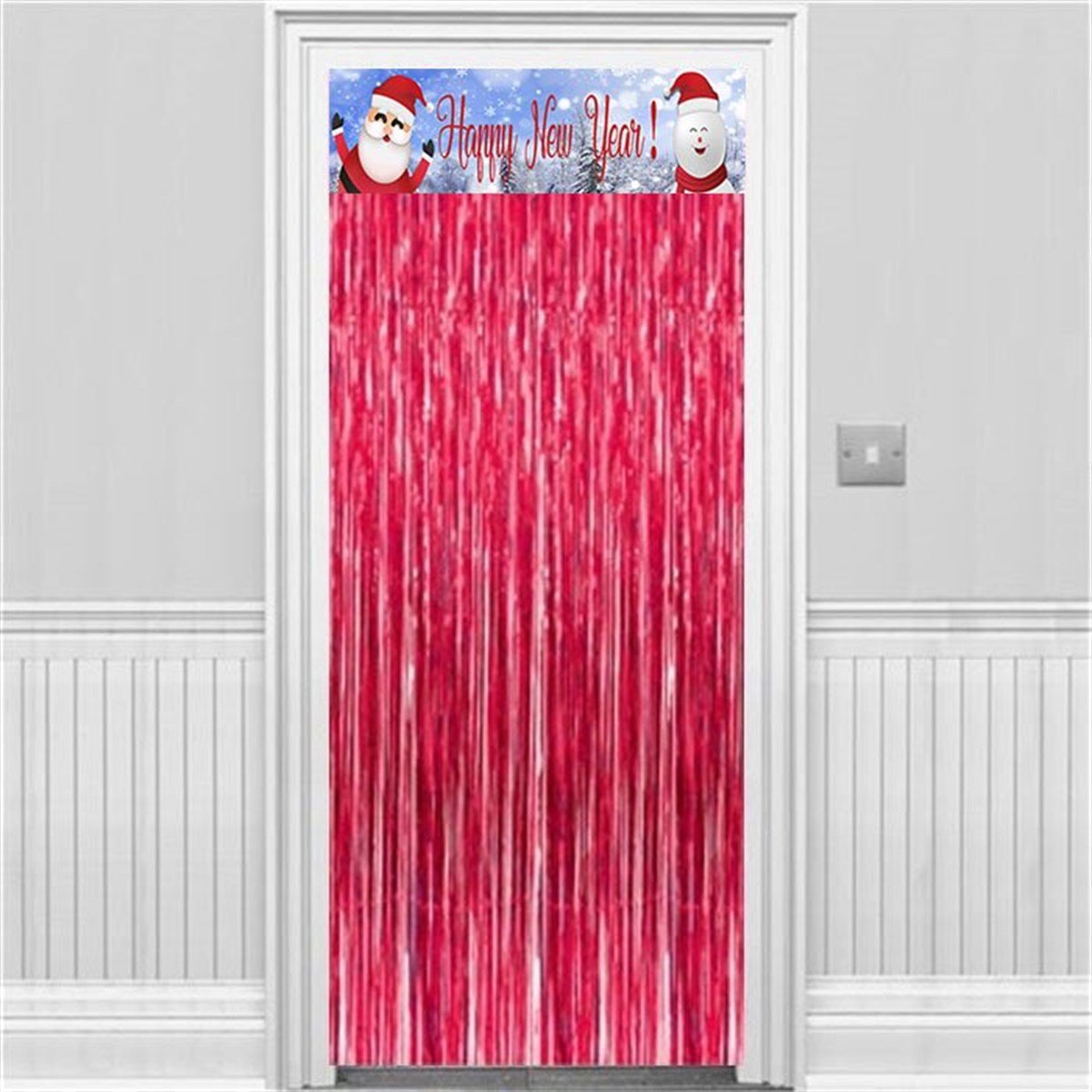 Happy New Year Kırmızı Kapı Perdesi