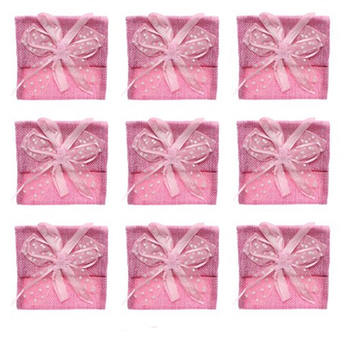 Hasır Fiyonklu It's A Girl Kese Pembe Renk 10 Adet