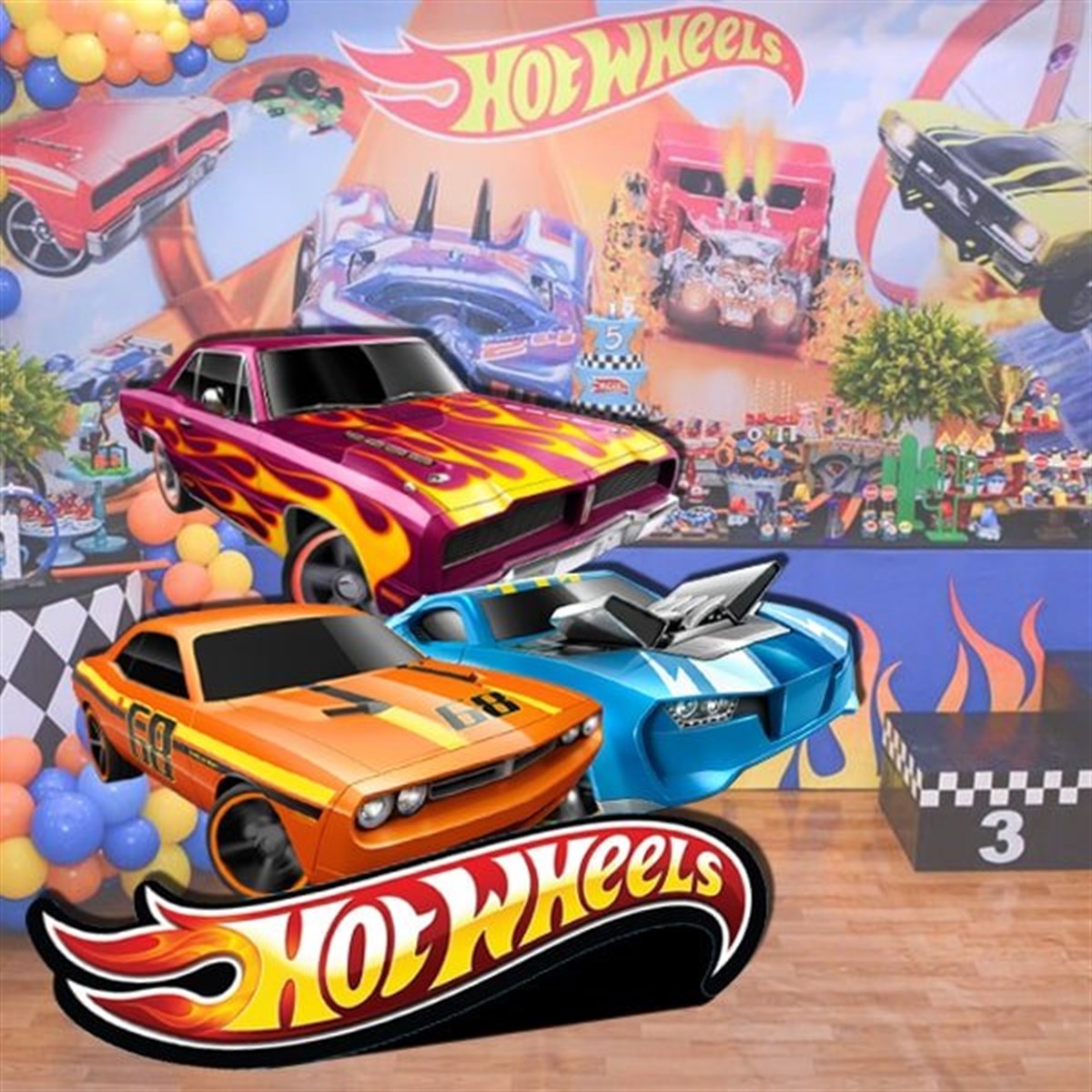 Hot Wheels Ayaklı Pano 82 x 70 Cm