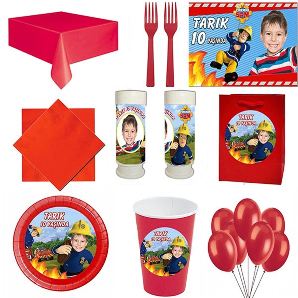 İtfaiyeci Sam 8 Kişilik Parti Seti