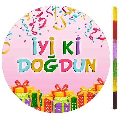 İyi Ki Doğdun Pembe Pinyata + Sopası