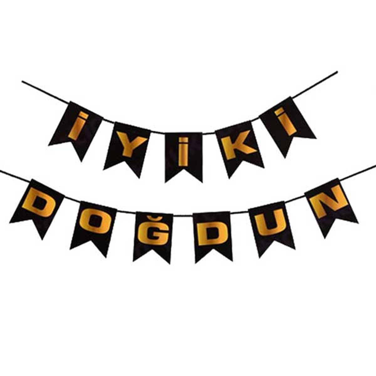 İyi Ki Doğdun Siyah Gold Yazı Banner