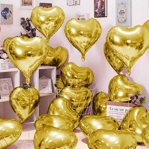 Altın Kalp Folyo Balon 45 Cm