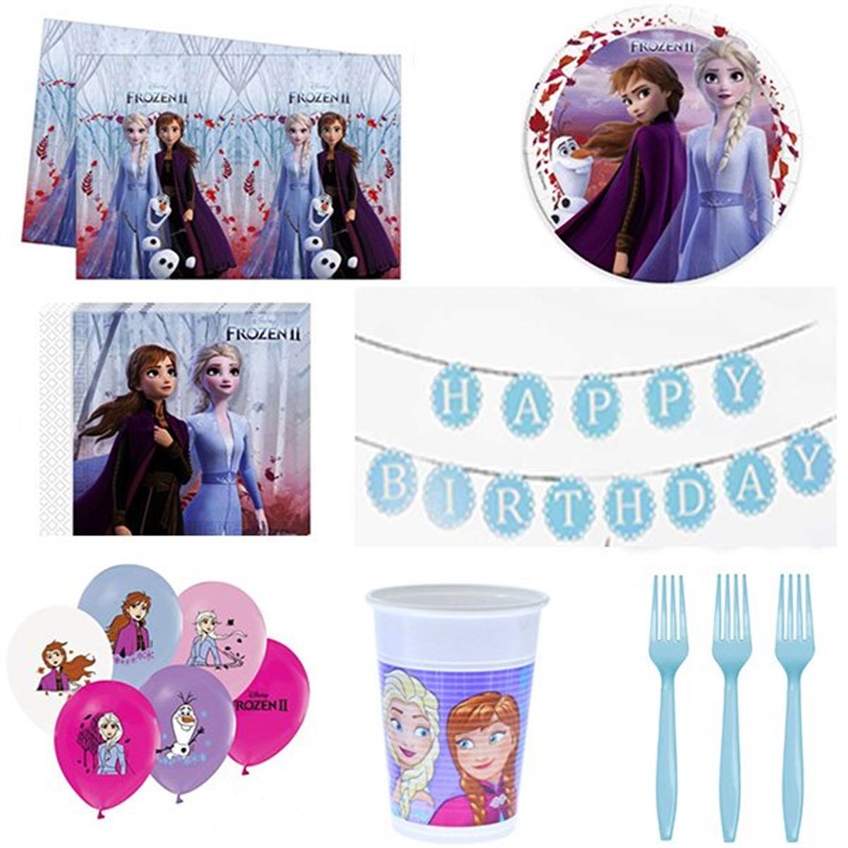 Karlar Ülkesi Frozen 8 Kişilik Parti Seti