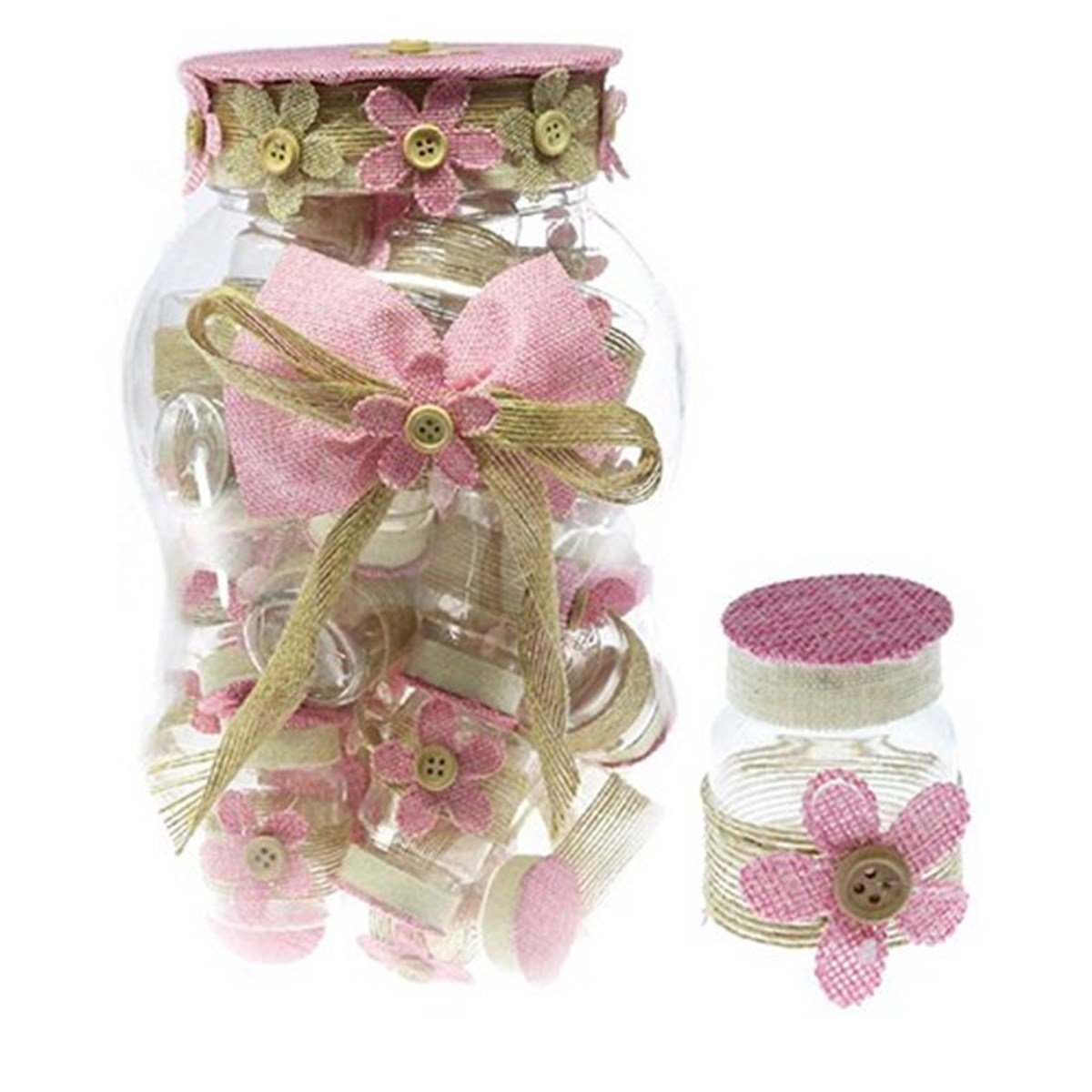 Kavanoz Kutulu Büyük Pembe Renk 30 Adet