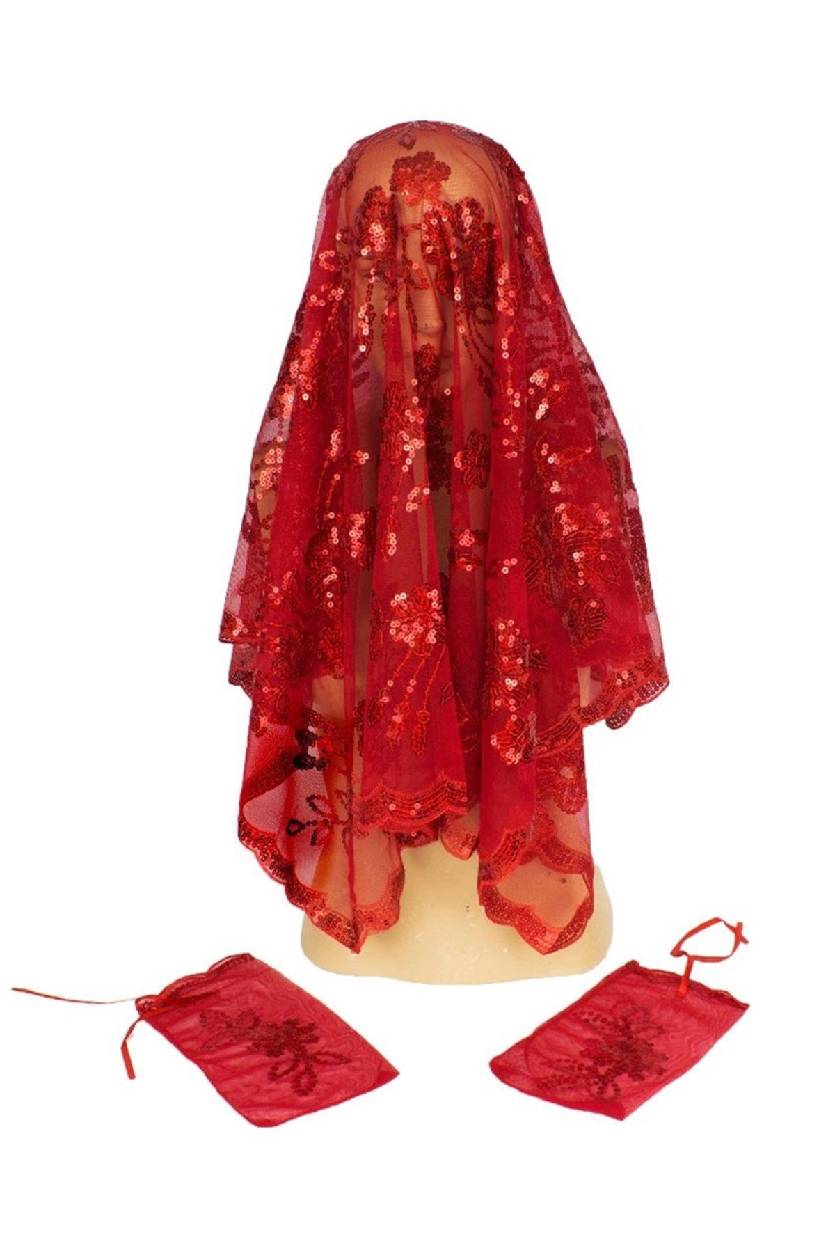 Kına Örtüsü Kırmızı + 2 Eldiven