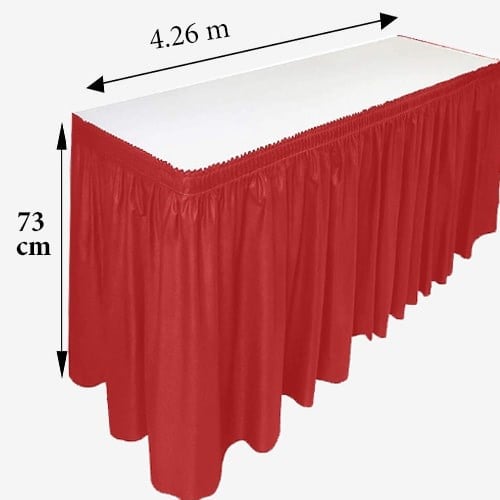 Kırmızı Masa Eteği Plastik