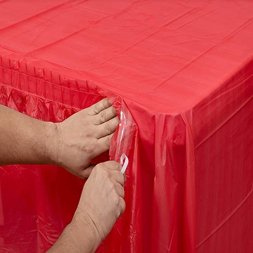 Kırmızı Masa Eteği Plastik