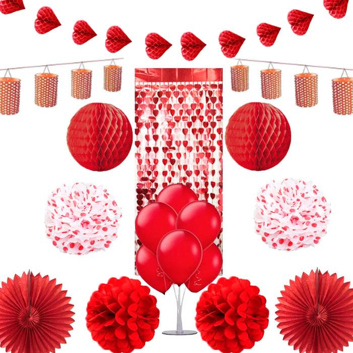 Kırmızı Renk Süs Seti