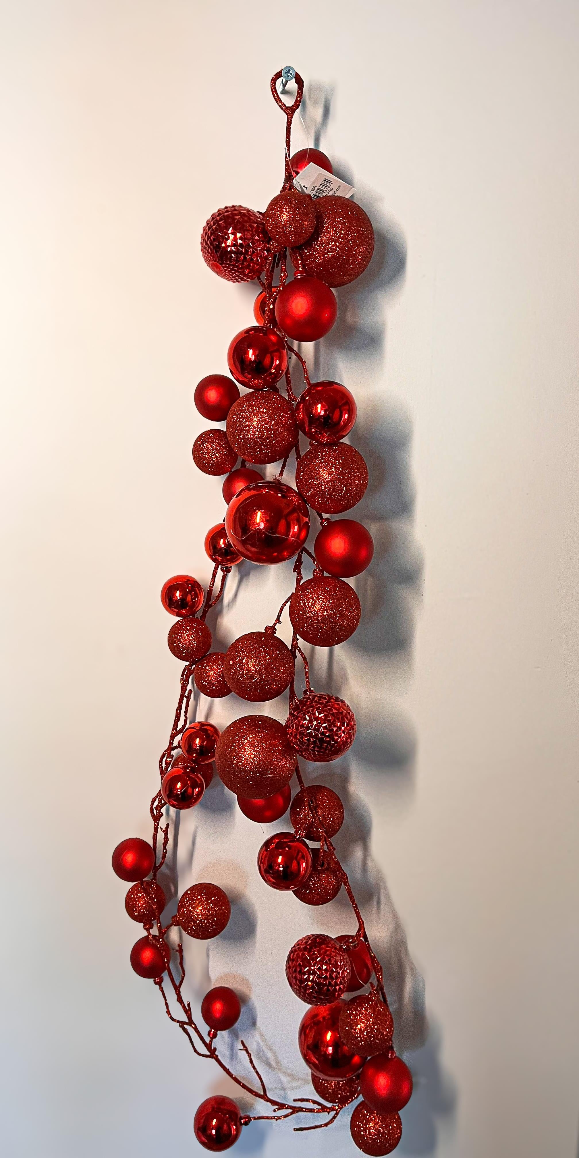 Kırmızı Simli Top Süs 180 cm