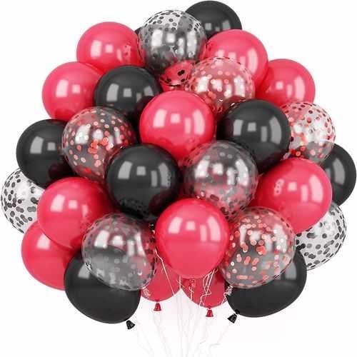Kırmızı Siyah Uçan Balon 20 Adet