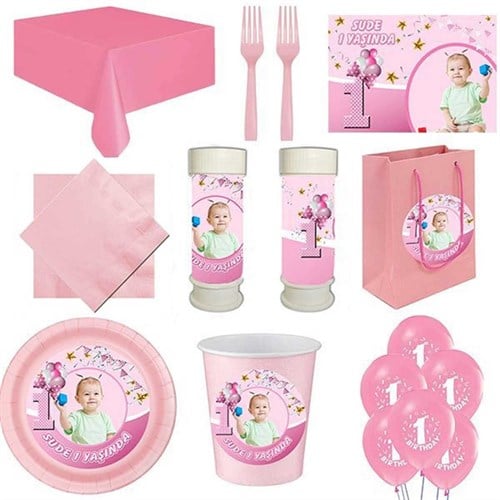 Kişiye Özel 1 Yaş 8 Kişilik Parti Seti