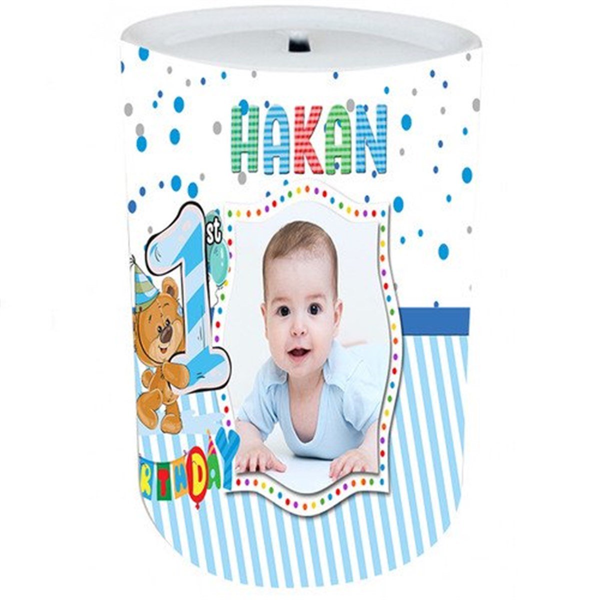 Kişiye Özel 1 Yaş Ayıcıklı Kumbara 8 Adet