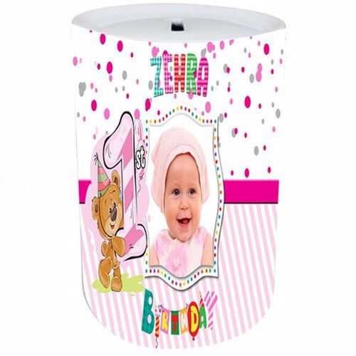 Kişiye Özel 1 Yaş Kız Ayıcıklı Kumbara 8 Adet