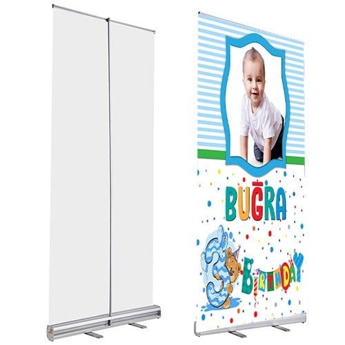 Kişiye Özel 3 Yaş Erkek Ayıcıklı Roll Up Afiş