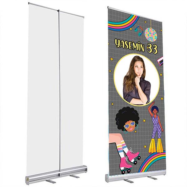 90lar Parti KonseptiKişiye Özel 90lar Roll Up Afiş