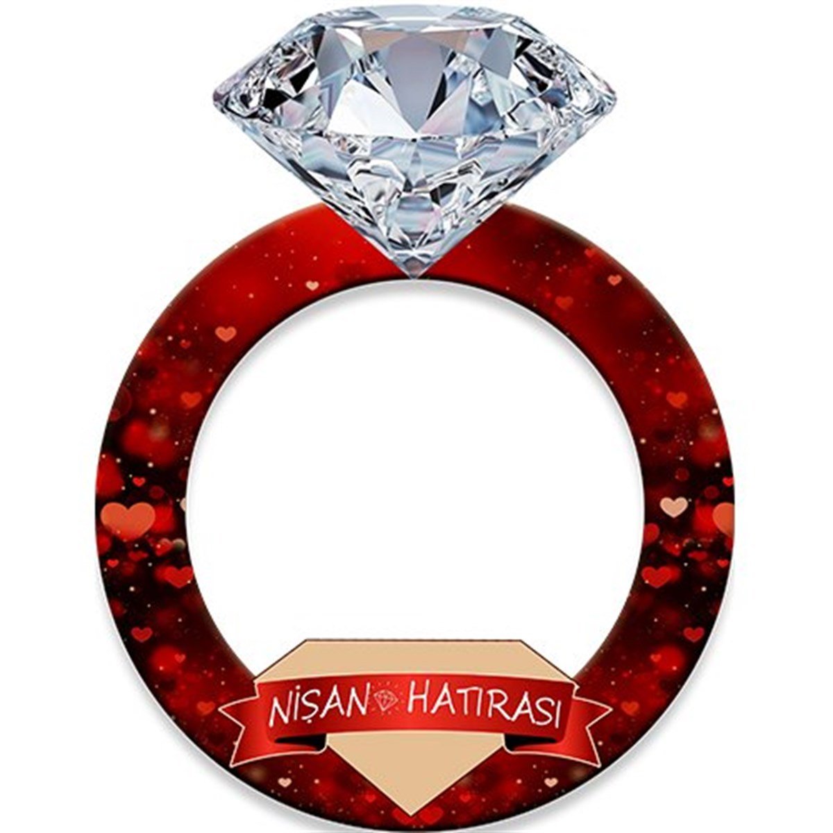 Kişiye Özel Alyans Fotoğraf Çerçevesi Kırmızı