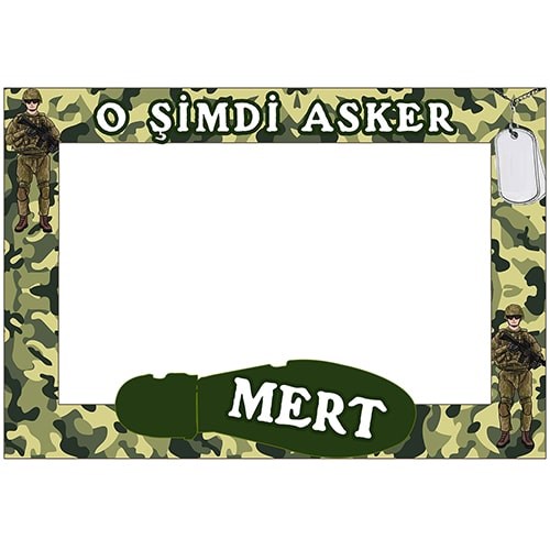 Kişiye Özel Asker Partisi Fotoğraf Çerçevesi