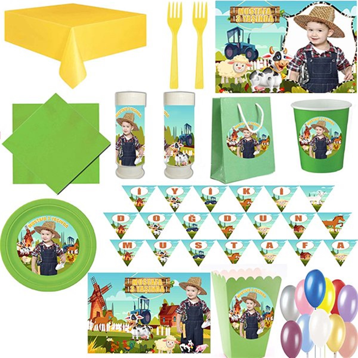 Kişiye Özel Çiftlik 24 Kişilik Parti Seti