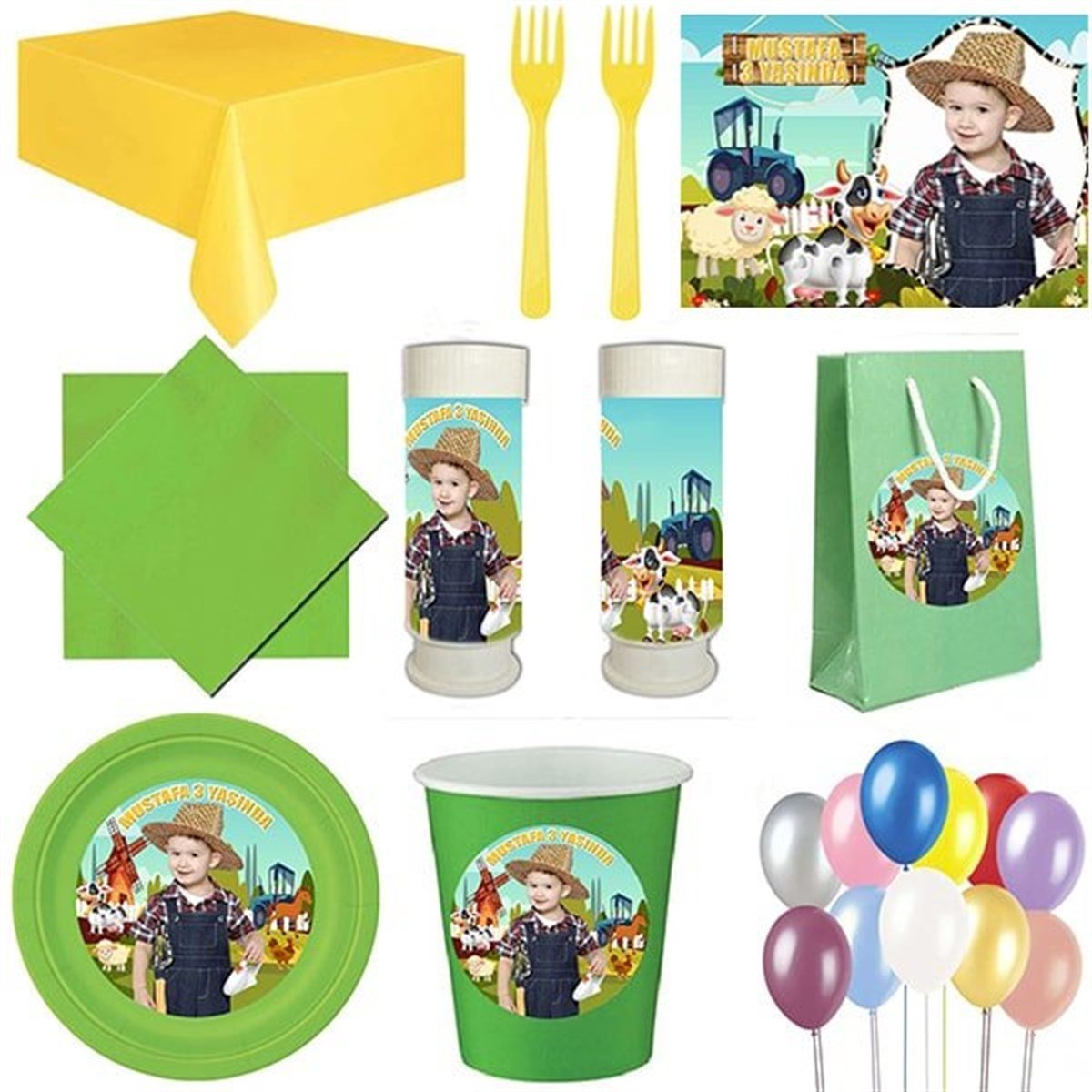 Kişiye Özel Çiftlik 8 Kişilik Parti Seti