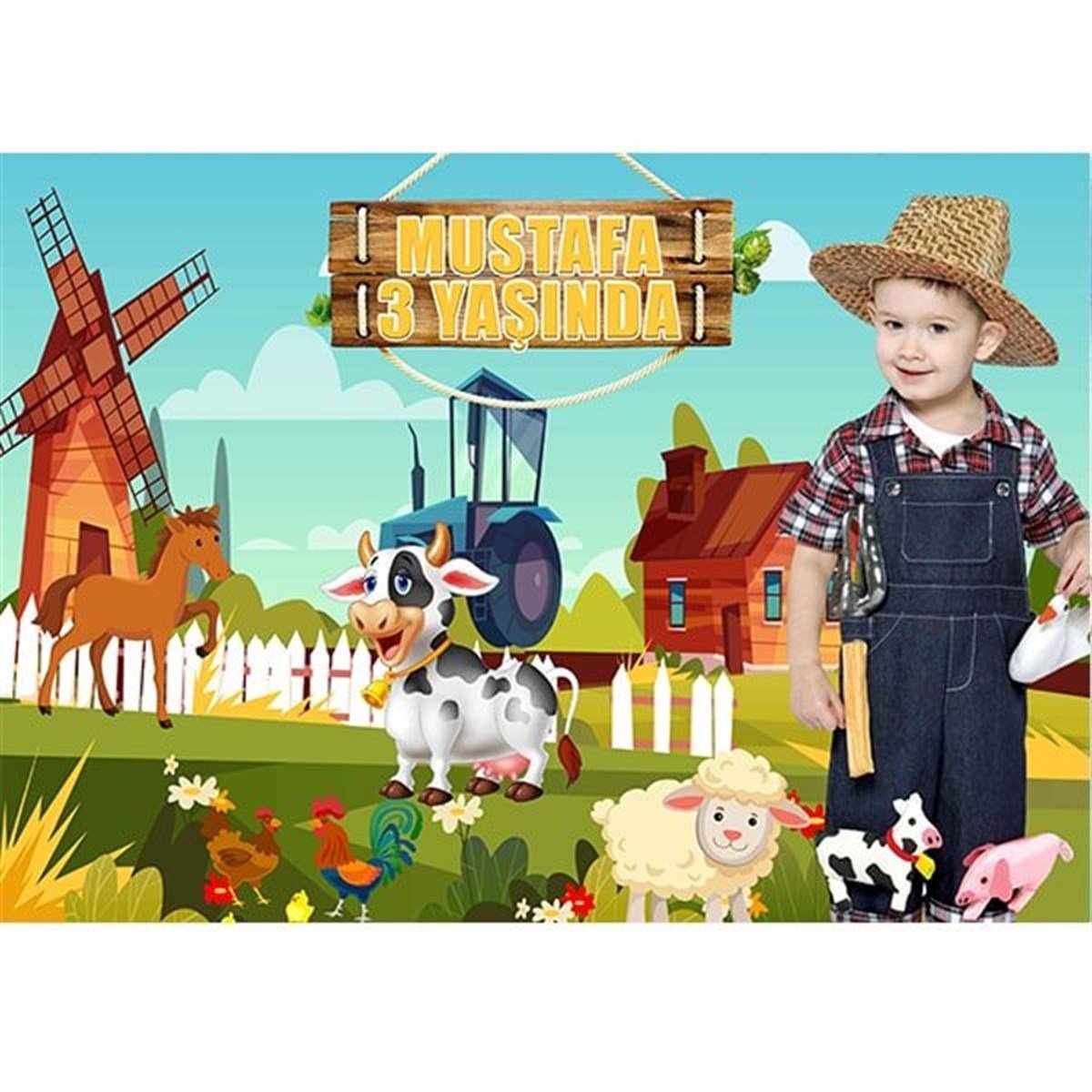 Kişiye Özel Çiftlik Doğum Günü Afişi