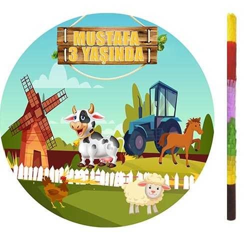 Kişiye Özel Çiftlik Pinyata + Sopası
