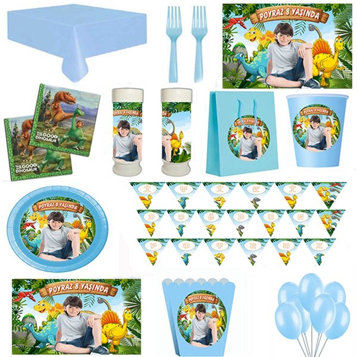 Kişiye Özel Dinozor 24 Kişilik Parti Seti