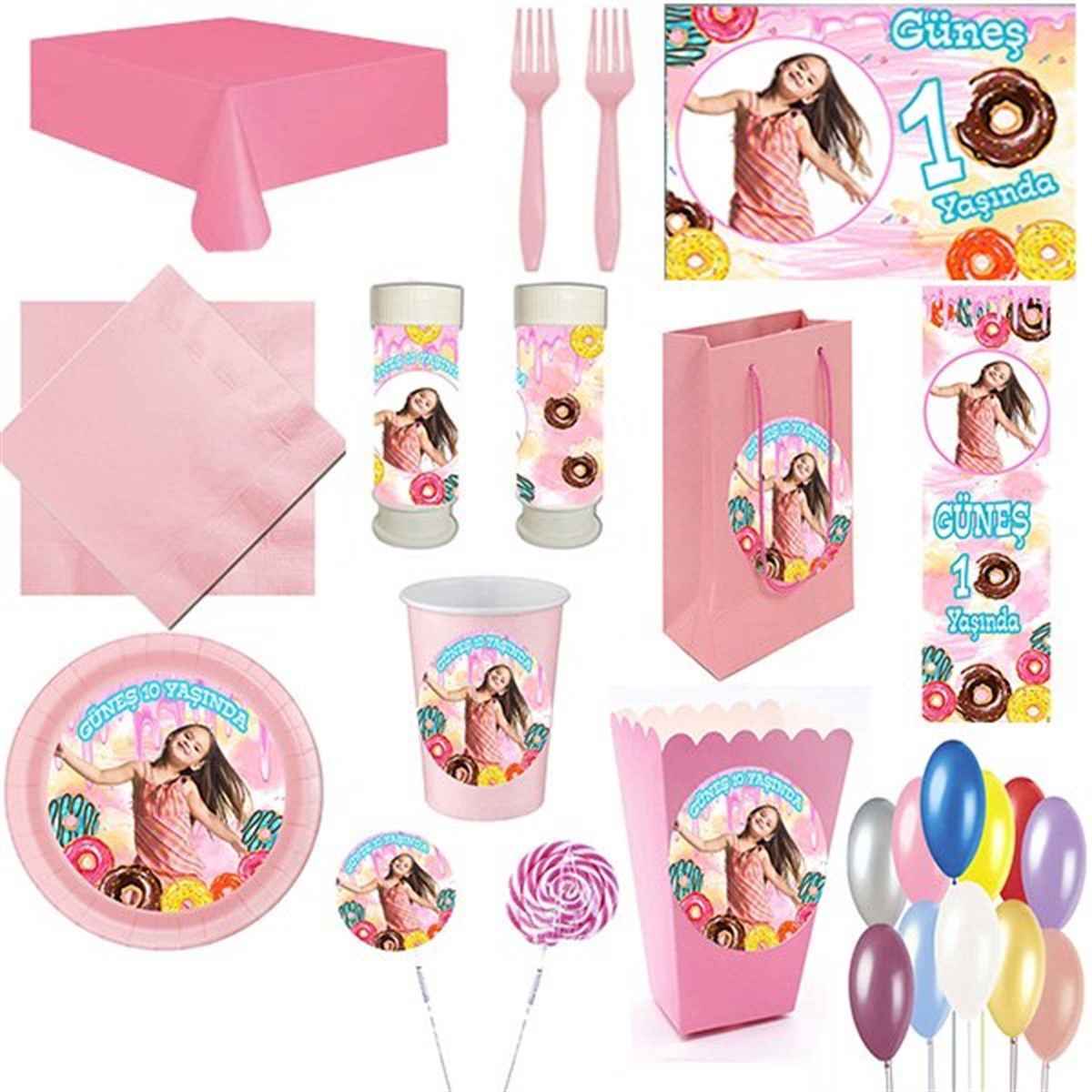 Kişiye Özel Donut 16 Kişilik Parti Seti