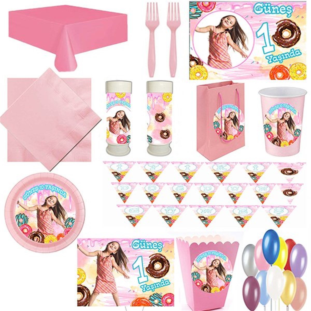 Kişiye Özel Donut 24 Kişilik Parti Seti