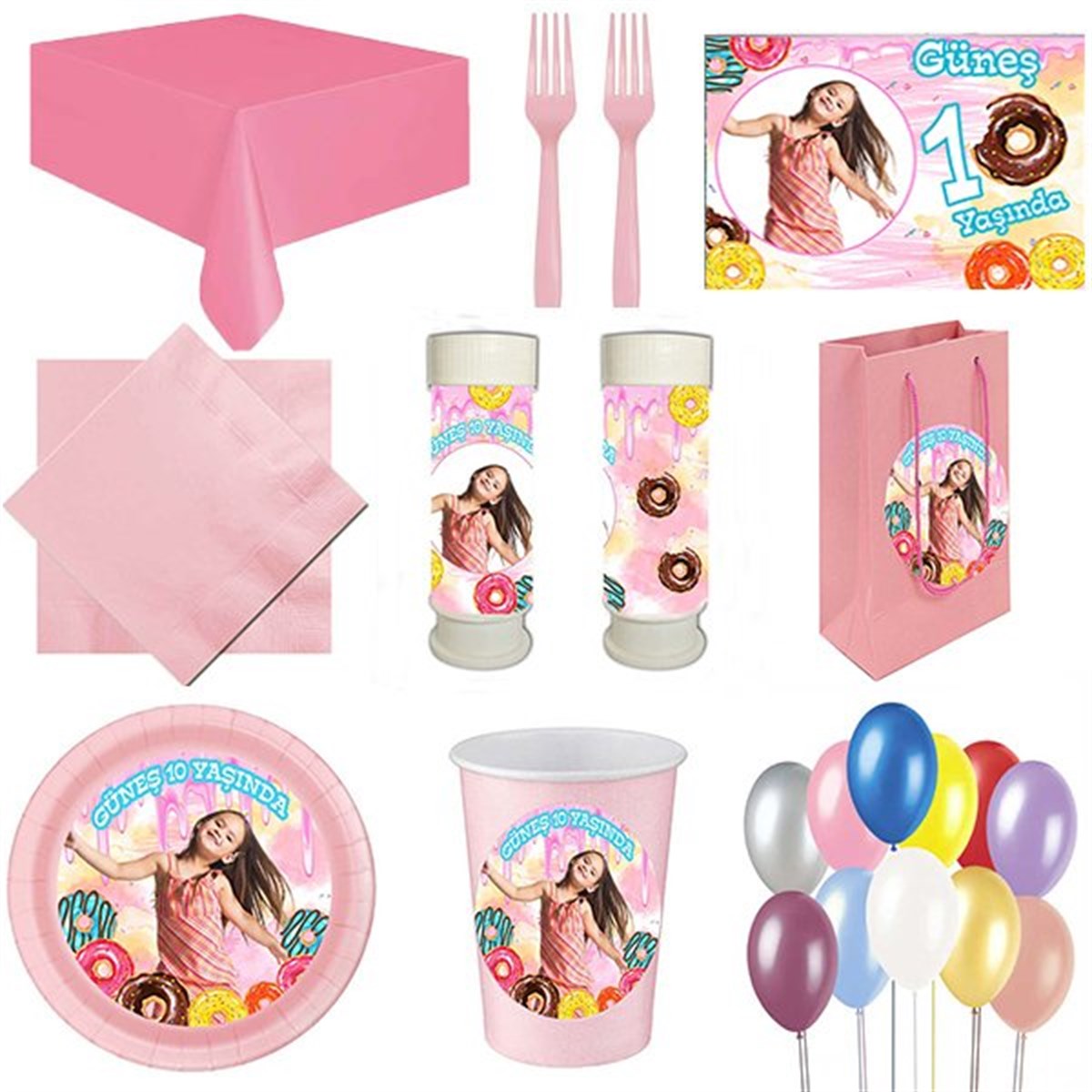 Kişiye Özel Donut 8 Kişilik Parti Seti