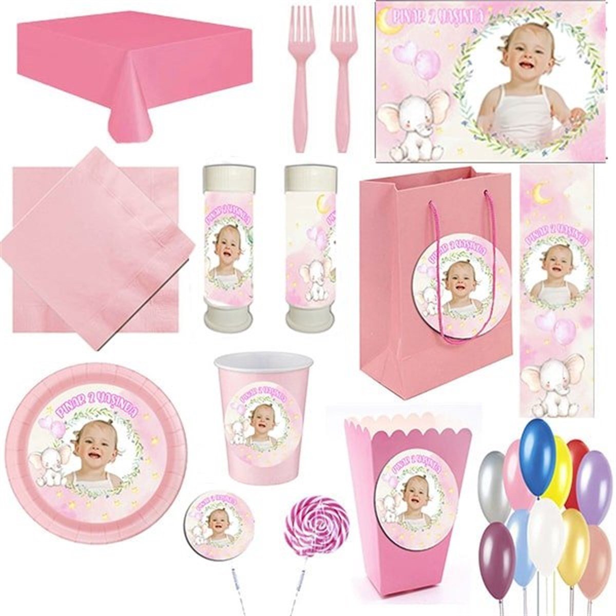 Kişiye Özel Fil 16 Kişilik Parti Seti