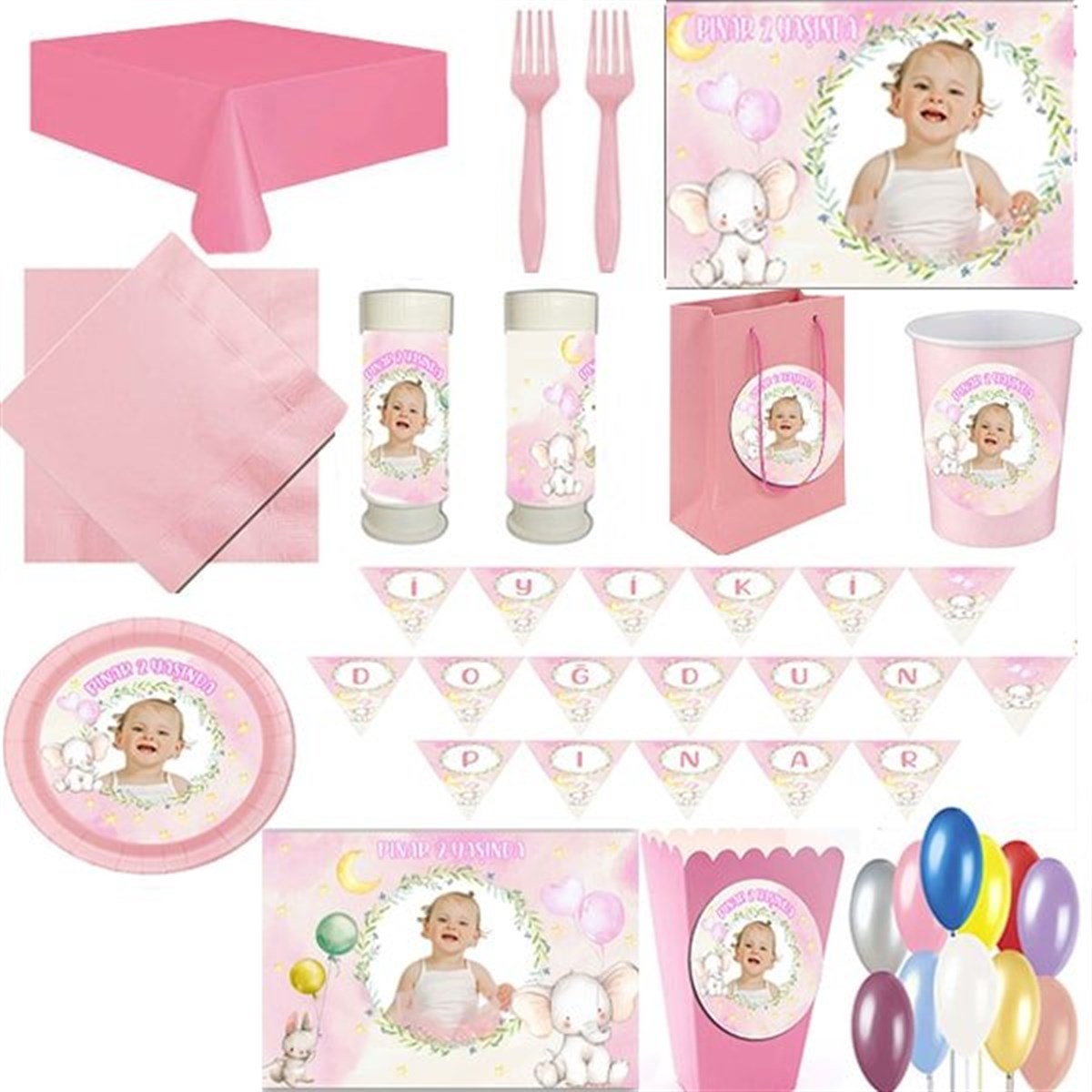 Kişiye Özel Fil 24 Kişilik Parti Seti