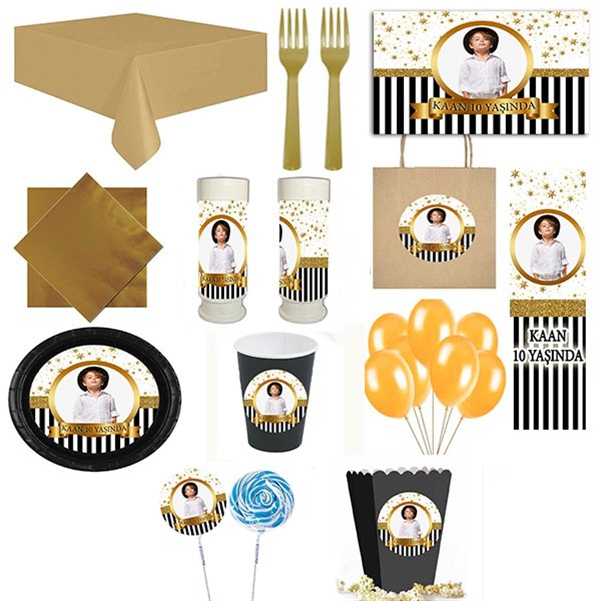Kişiye Özel Gold Star 16 Kişilik Parti Seti