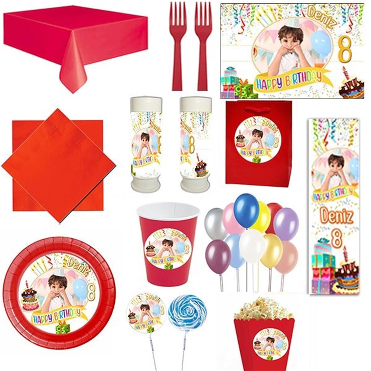 Kişiye Özel Happy Birthday 16 Kişilik Parti Seti