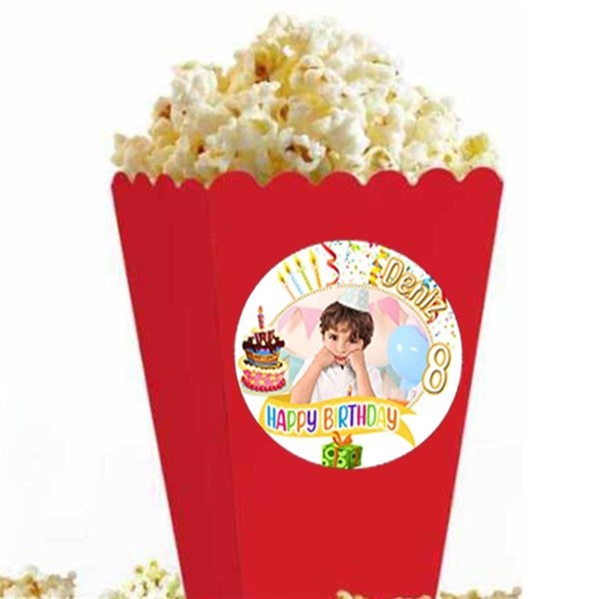 Kişiye Özel Happy Birthday Popcorn Kutusu 8 Adet