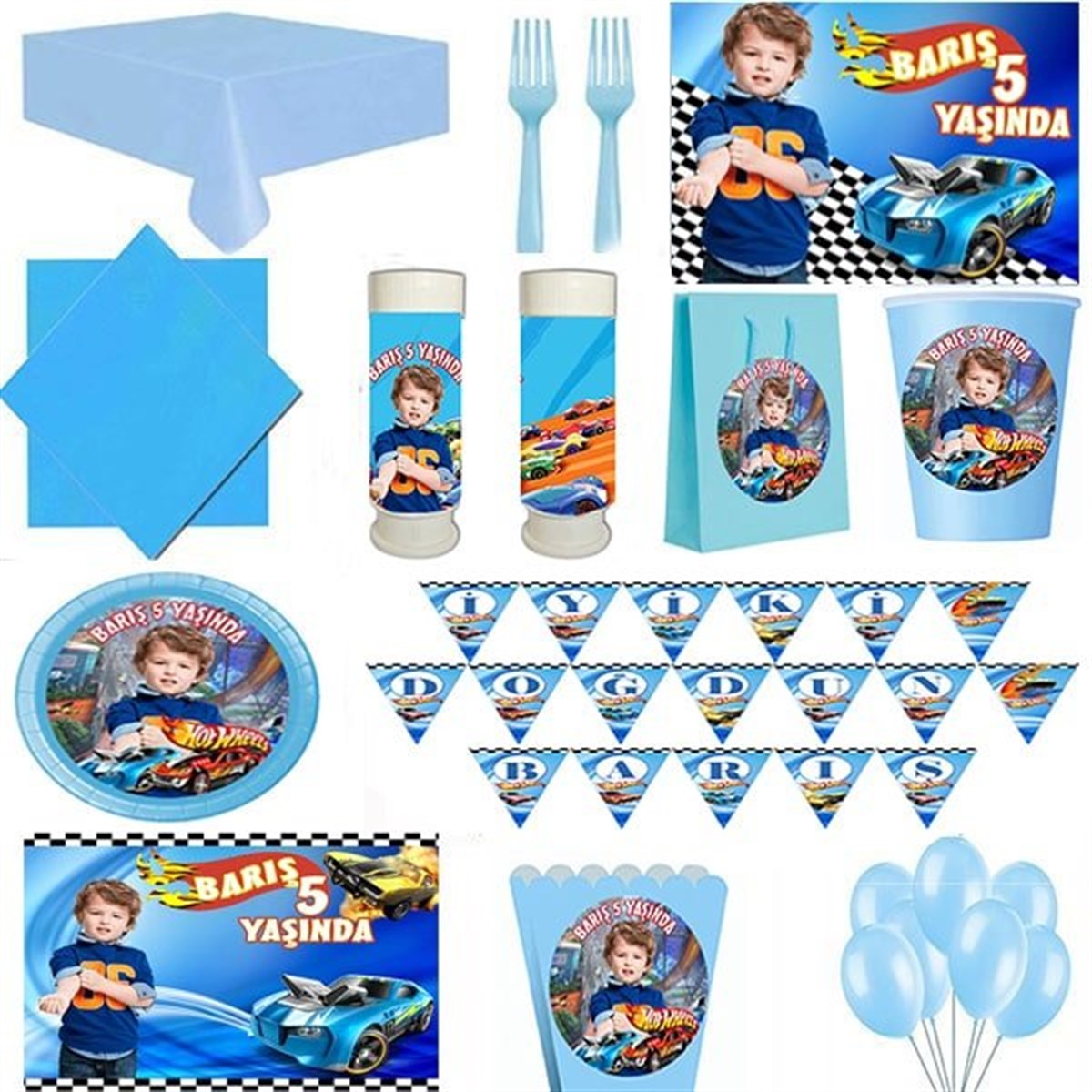 Kişiye Özel Hot Wheels 24 Kişilik Parti Seti