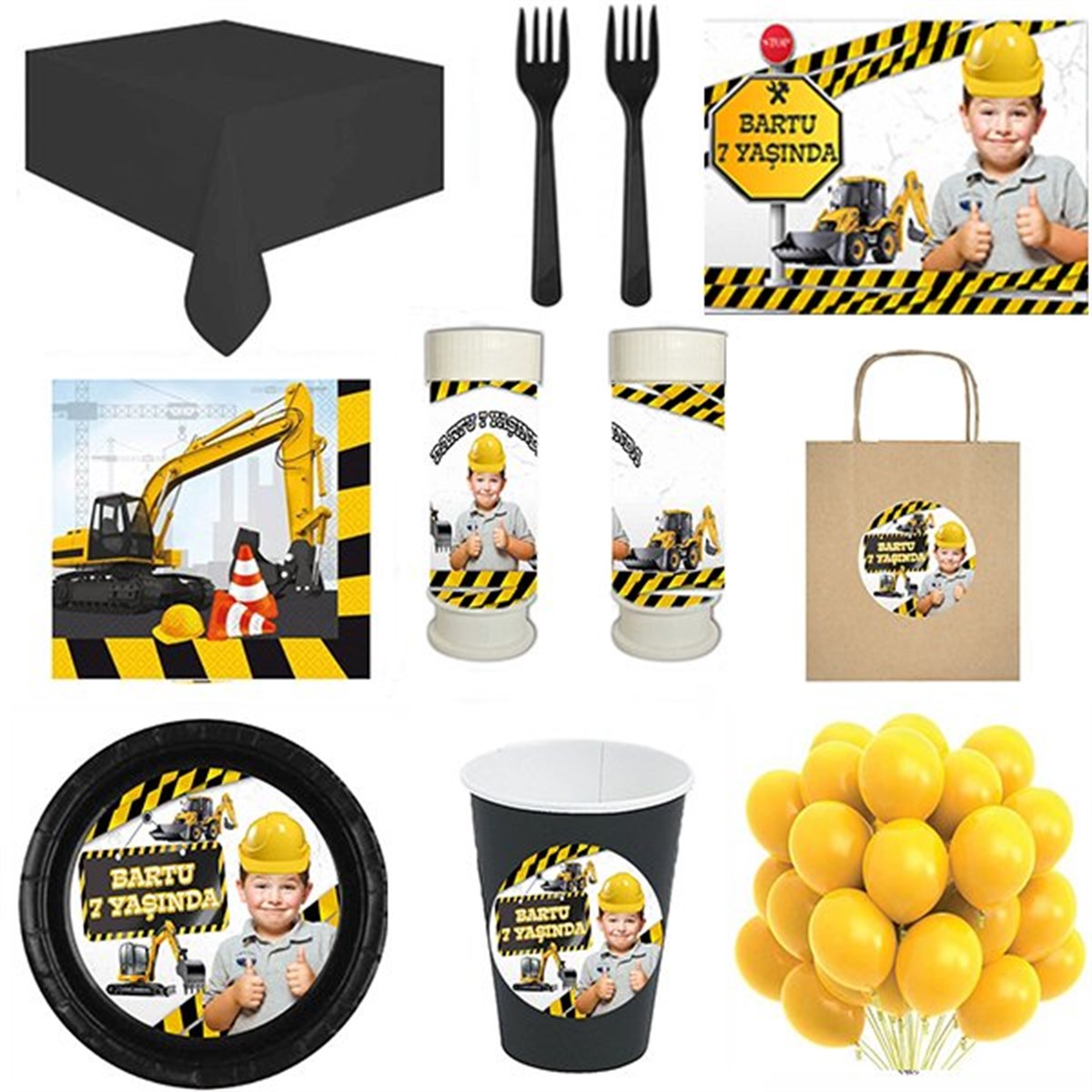 Kişiye Özel İnşaat 8 Kişilik Parti Seti