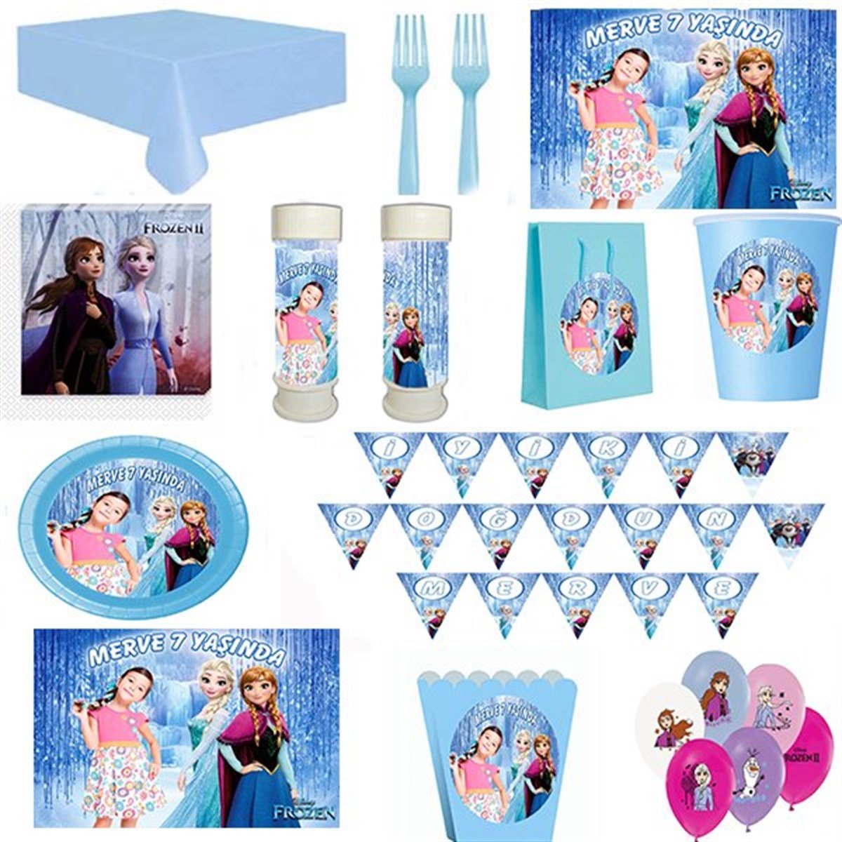 Kişiye Özel Karlar Ülkesi 24 Kişilik Parti Seti