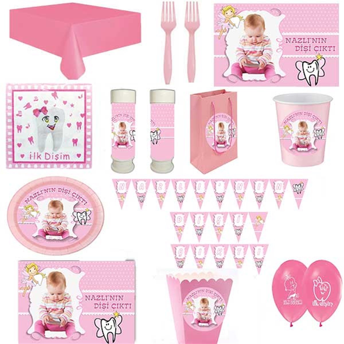 Kişiye Özel Kız Diş Buğdayı 24 Kişilik Parti Seti
