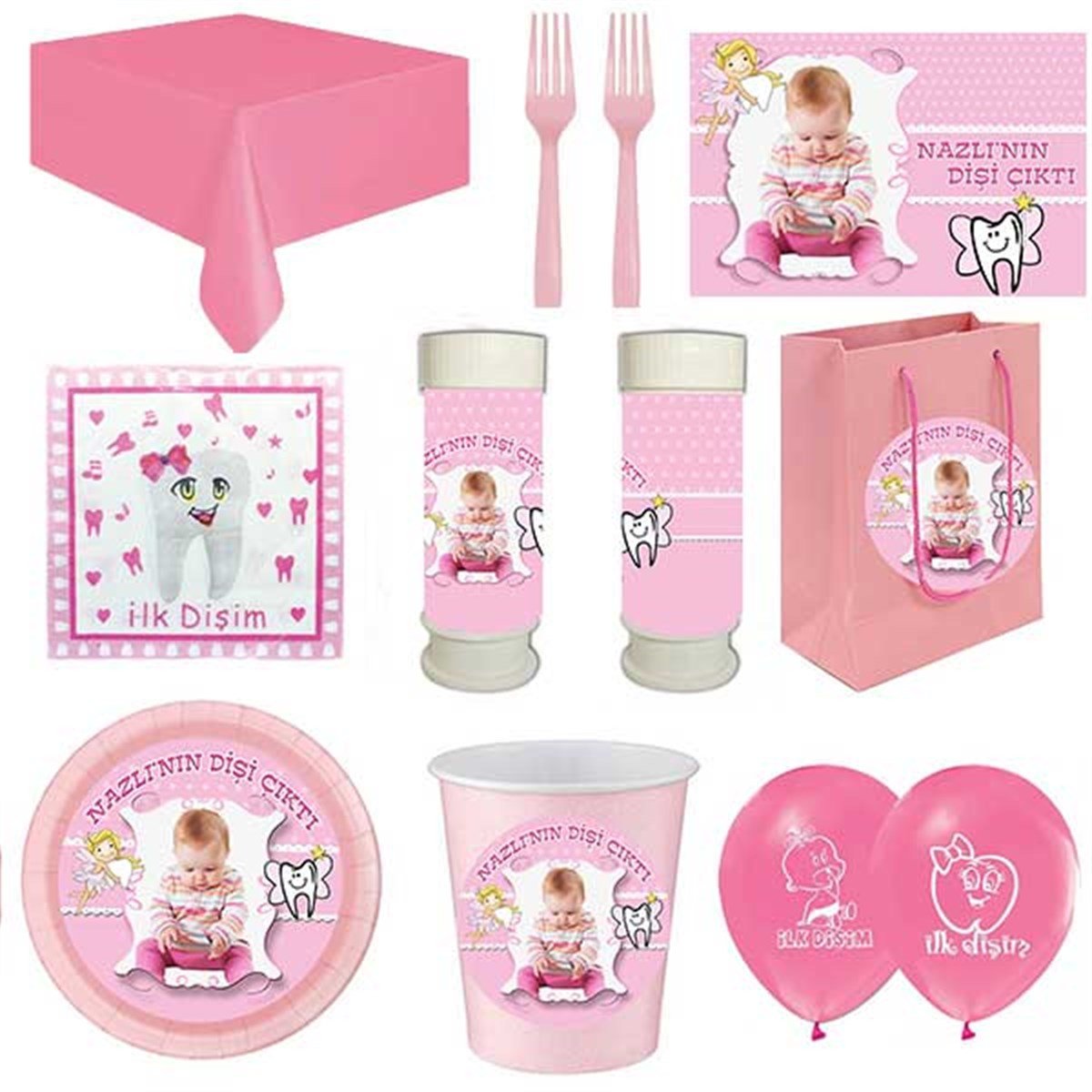 Kişiye Özel Kız Diş Buğdayı 8 Kişilik Parti Seti