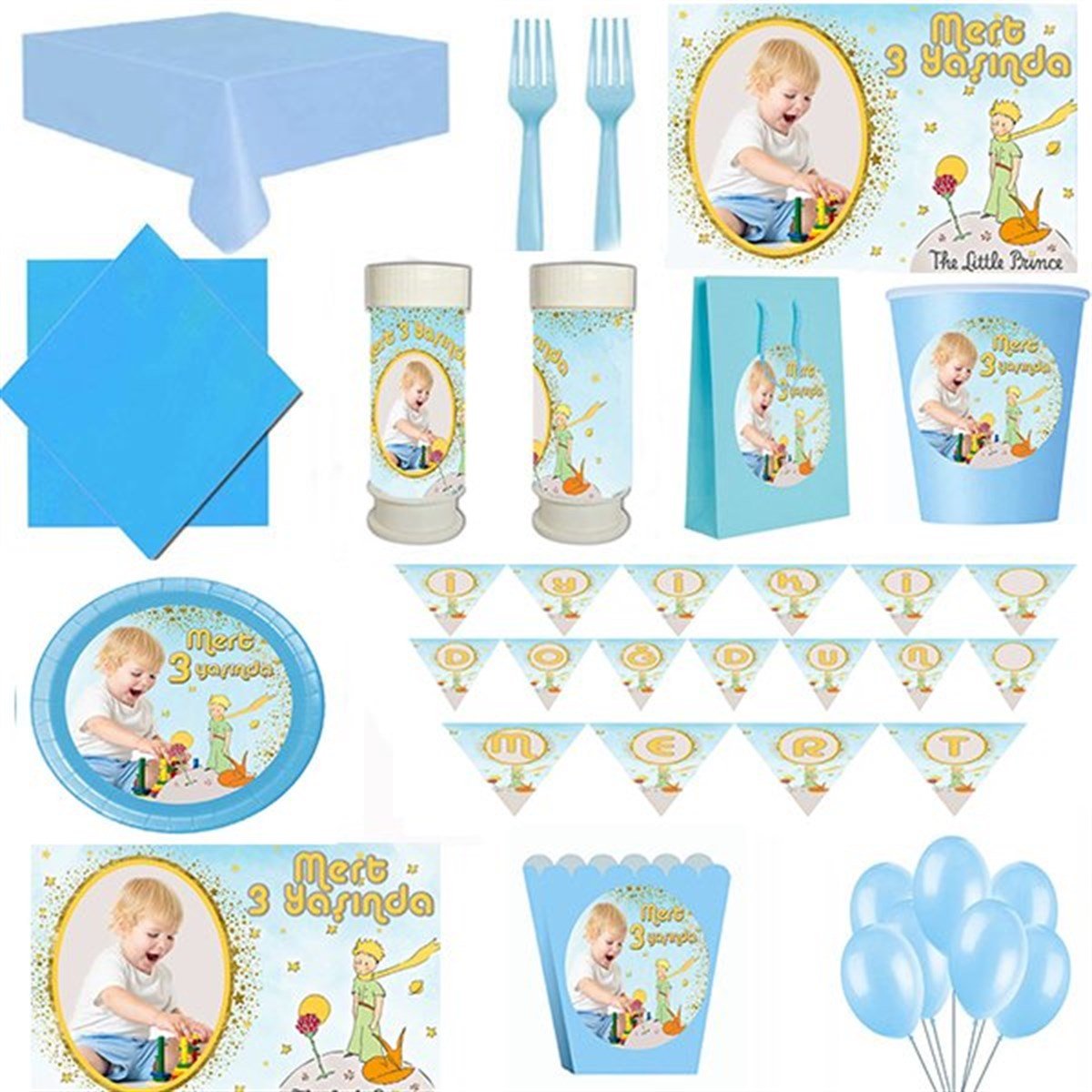 Kişiye Özel Küçük Prens 24 Kişilik Parti Seti