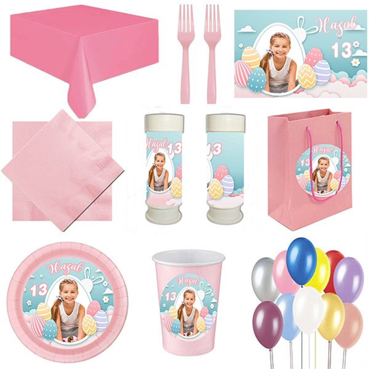 Kişiye Özel Paskalya 8 Kişilik Parti Seti