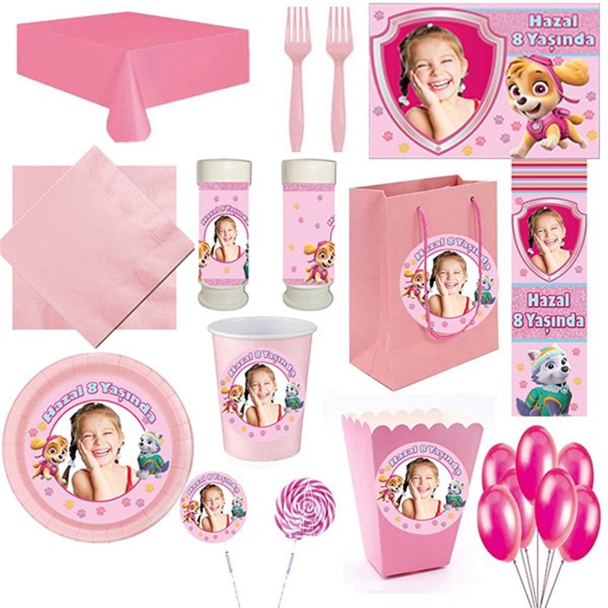 Kişiye Özel Paw Patrol 16 Kişilik Set