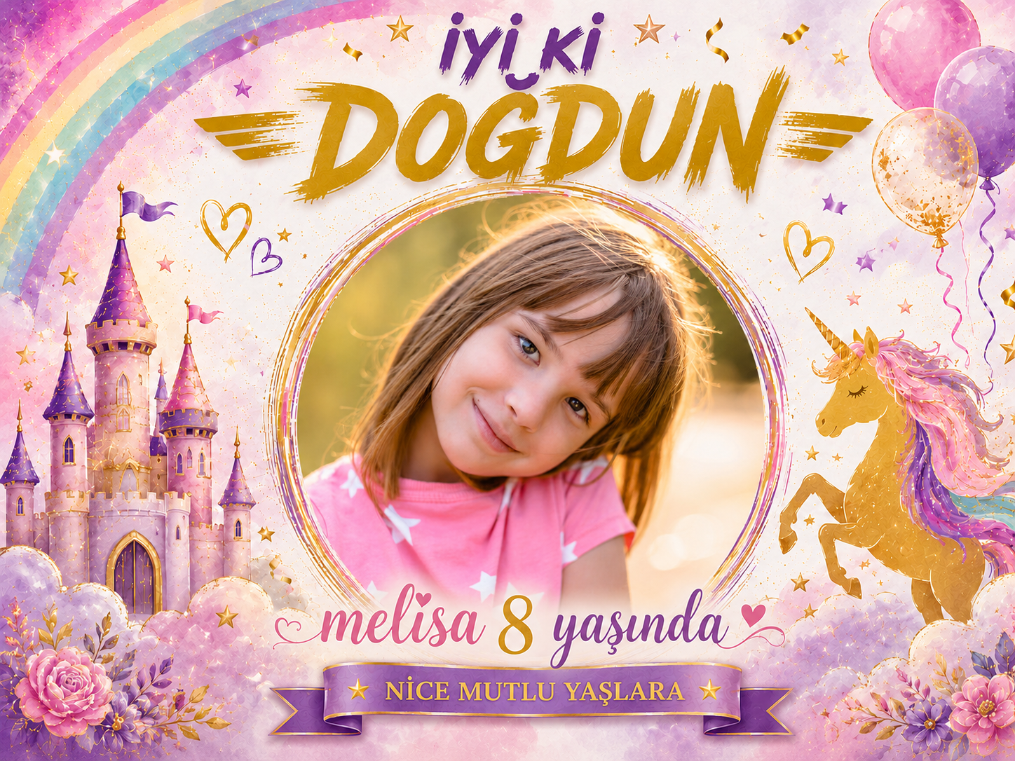 Unicorn KonseptiKişiye Özel Soft Unicorn Afiş