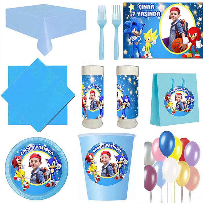 Kişiye Özel Sonic 8 Kişilik Parti Seti