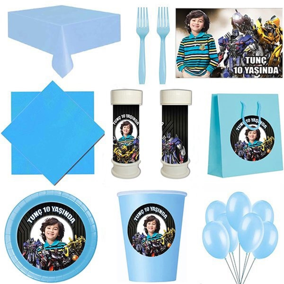 Kişiye Özel Transformers 8 Kişilik Parti Seti